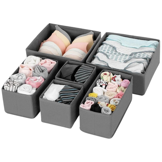 صناديق التخزين القماشية، مجموعة من 6 صناديق بأحجام مختلفة