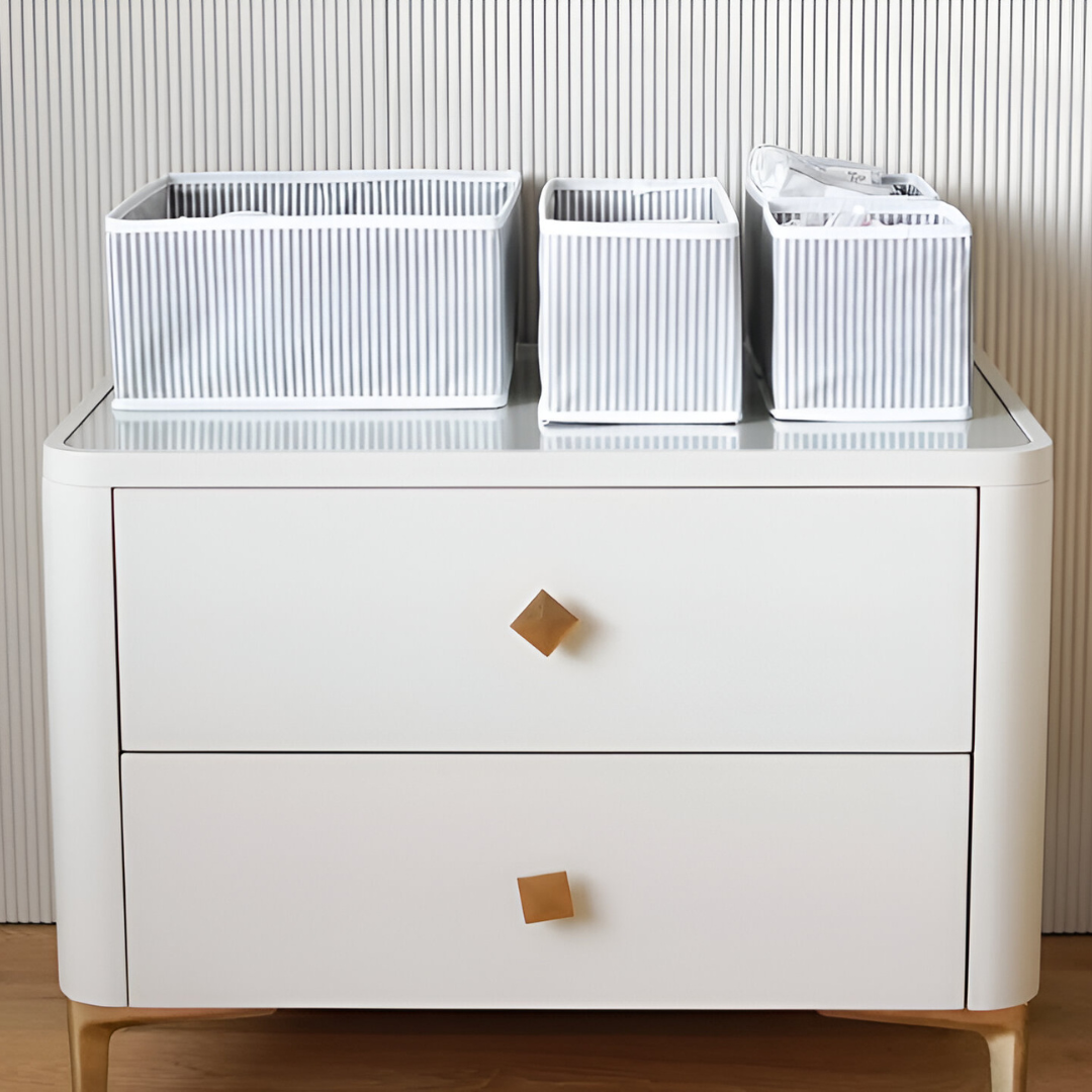 صناديق التخزين المخططة، مجموعة من 4 صناديق بأحجام مختلفة