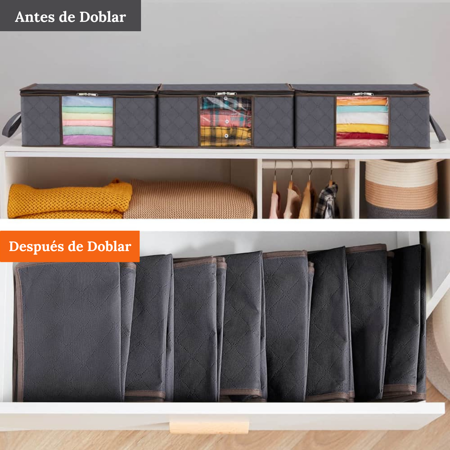 CAJASES Bolsas Para Guardar Ropa, Organizador de Armario Plegable, 35 L