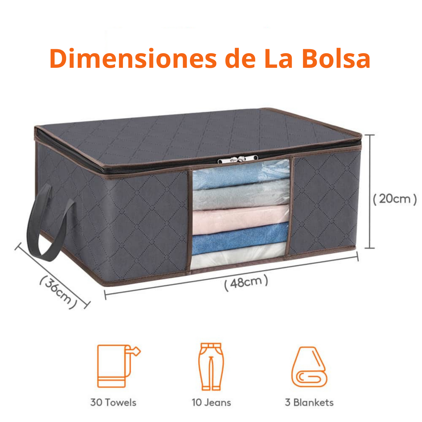 CAJASES Bolsas Para Guardar Ropa, Organizador de Armario Plegable, 35 L