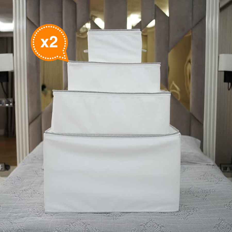 مجموعتين 4+4 لشنط التخزين – بأحجام مختلفة للحفاظ على ترتيب ونظافة أغراضك